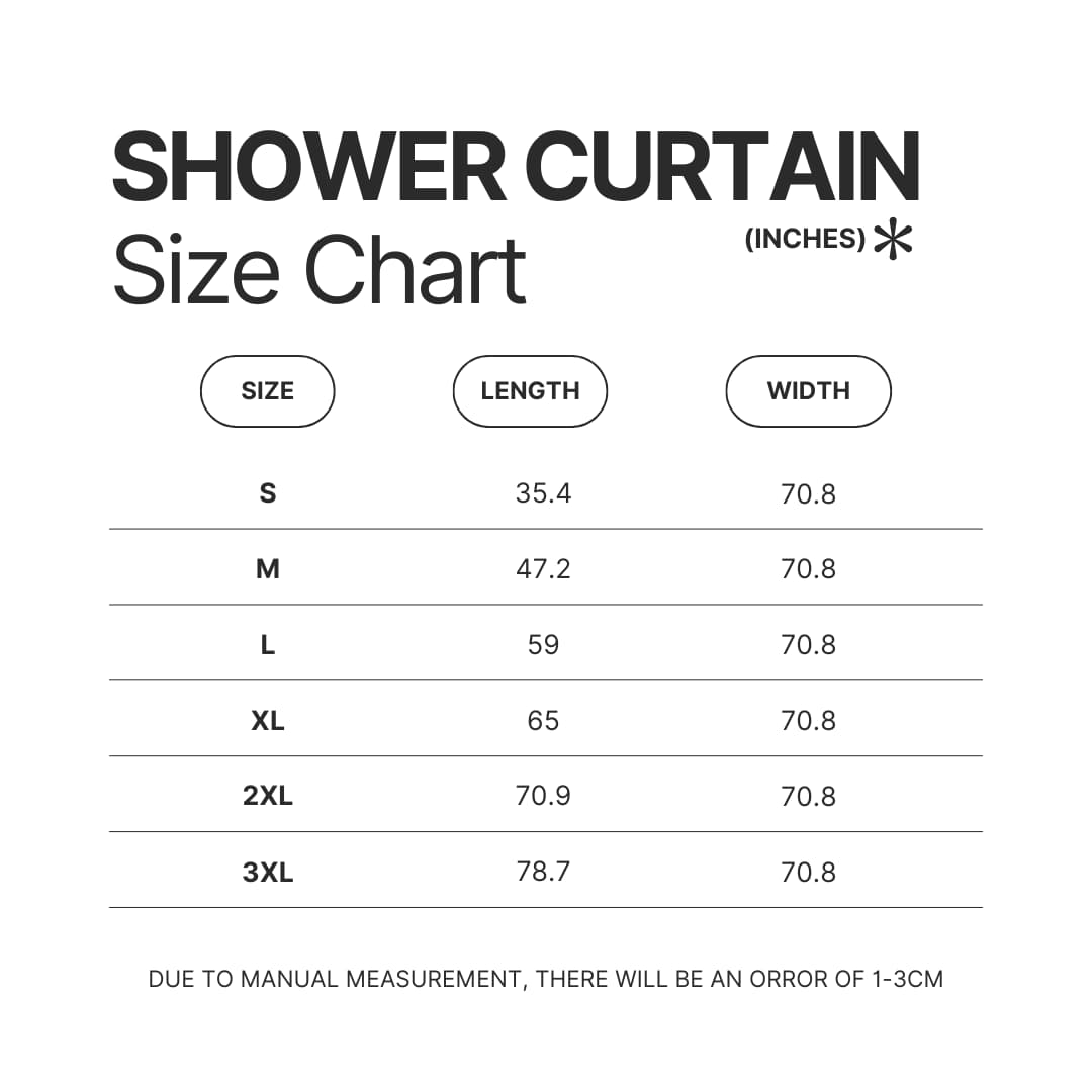 Shower Curtain Size Chart - Sword Art Online Store