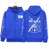 Anime Sword Art Online Logo Print Hoodie Sweatshirts Long Sleeve Streewear Pullover Clothes Zip Up Hoodie 3 - Sword Art Online Store