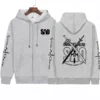 Anime Sword Art Online Logo Print Hoodie Sweatshirts Long Sleeve Streewear Pullover Clothes Zip Up Hoodie 5 - Sword Art Online Store