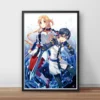 Canvas Painting Sword Art Online Kirito Asuna Poster Japan Video Game Anime Prints Art Wall Pictures 4 - Sword Art Online Store