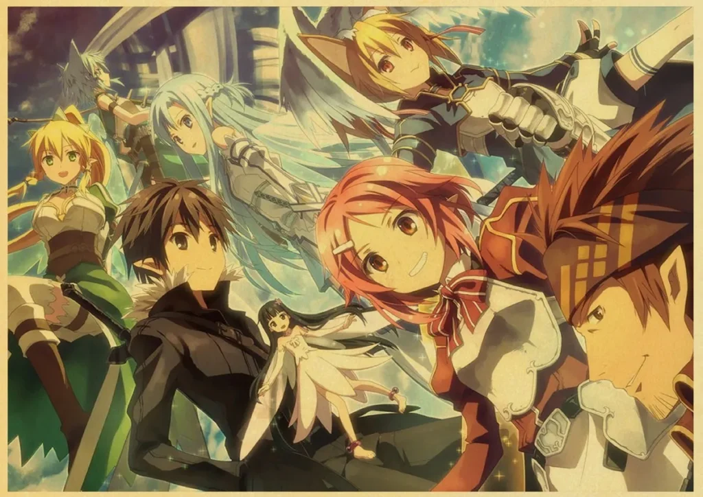 Japanese Anime Sword Art Online SAO Good Quality Painting Coated Poster White Paper For Home Bar 12 - Sword Art Online Store