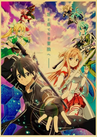 Japanese Anime Sword Art Online SAO Good Quality Painting Coated Poster White Paper For Home Bar 34 - Sword Art Online Store