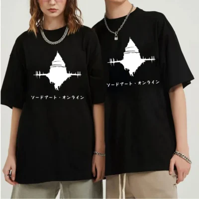 Japanese Anime Sword Art Online Shirt Men Women Graphic Tees Unisex T Shirt Male 90S - Sword Art Online Store